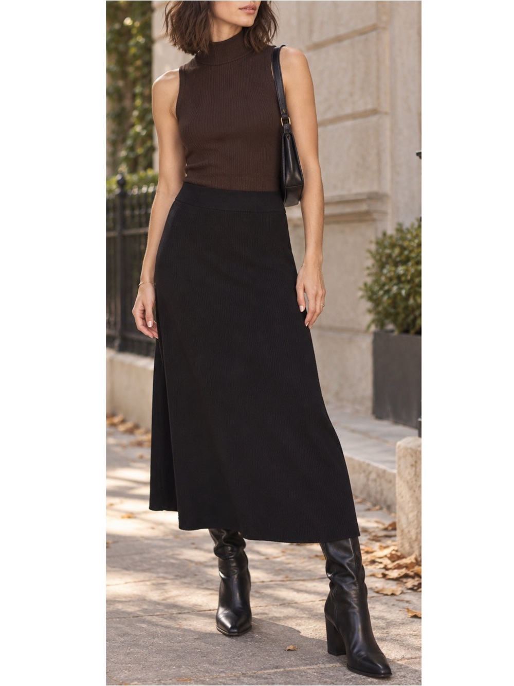 Madewell 90s Style Merino Wool Blend Maxi Skirt Women’s XS Pull On Ribbed Black